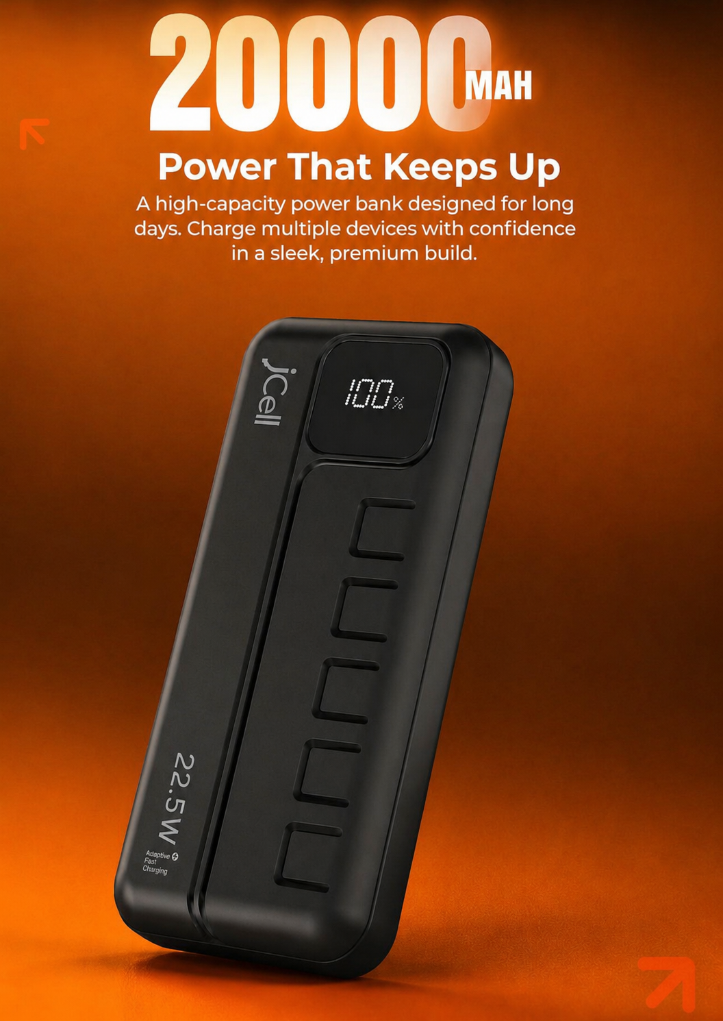J-cell 135 20000 mAh power bank detail 1